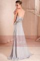Beautiful One Strap Silver Gray Long Summer Dress With Slit - Ref L263PROMO - 03