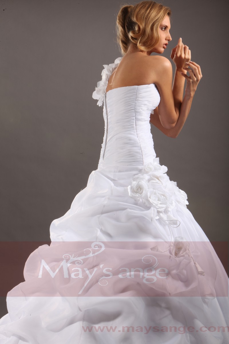 Affordable wedding dresses Rachel with one strap - Ref M042 - 01