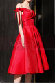 Robe Rouge Femme Cérémonie Épaules Dénudées - Ref C1942 - 02