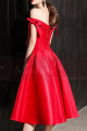 Off The Shoulder Satin Ever Pretty Red Bridesmaid Dresses - Ref C1942 - 03