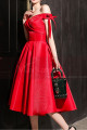 Off The Shoulder Satin Ever Pretty Red Bridesmaid Dresses - Ref C1942 - 04