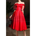 Off The Shoulder Satin Ever Pretty Red Bridesmaid Dresses - Ref C1942 - 05