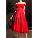 Off The Shoulder Satin Ever Pretty Red Bridesmaid Dresses - Ref C1942 - 08