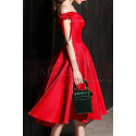 Off The Shoulder Satin Ever Pretty Red Bridesmaid Dresses - Ref C1942 - 07