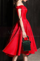 Off The Shoulder Satin Ever Pretty Red Bridesmaid Dresses - Ref C1942 - 07