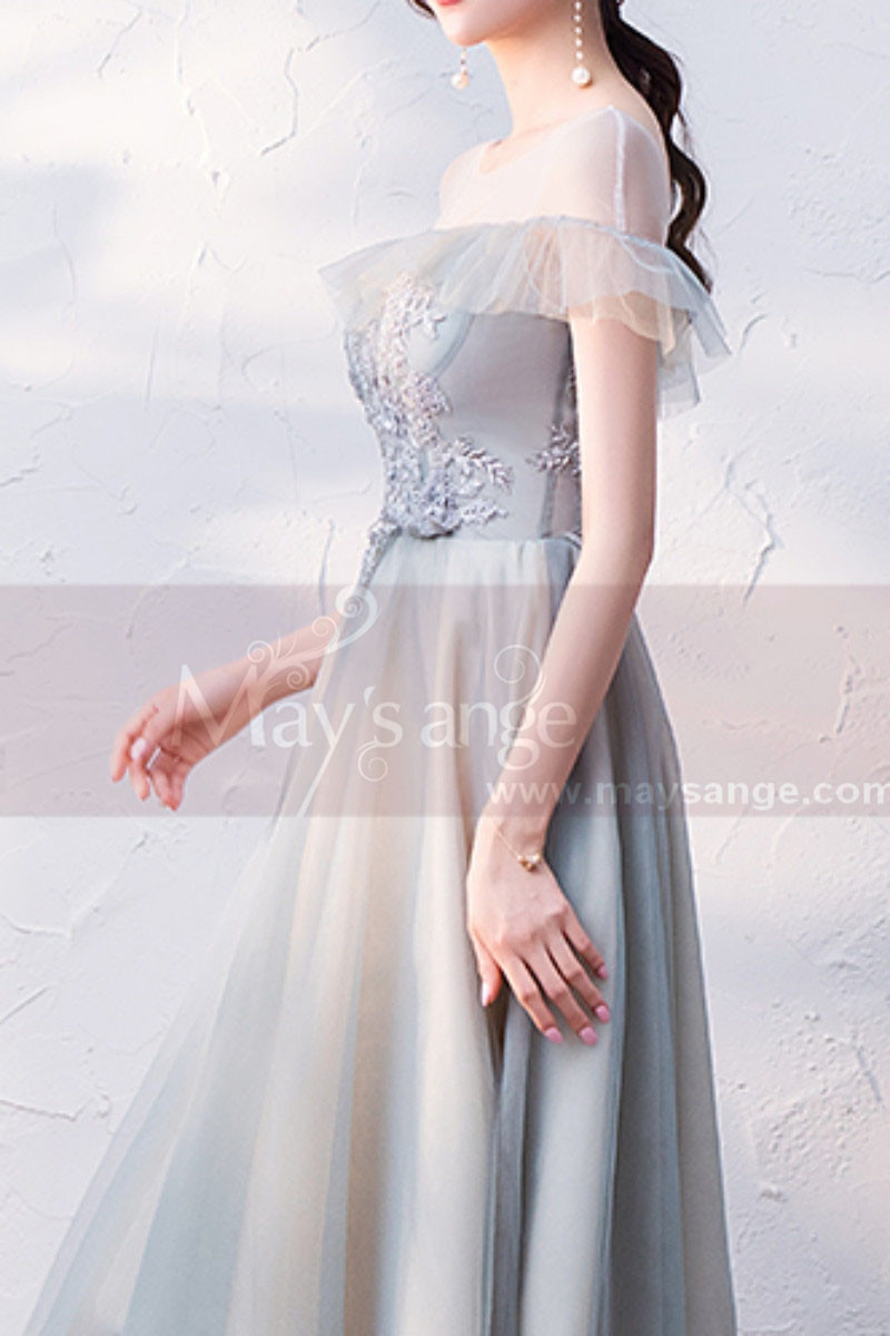 silver gray gown