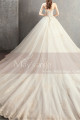 Off White Long Train Wedding Dress With Thin Strap - Ref M083 - 04