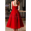 Robe De Bal Courte Rouge Dos Nu Tulle - Ref C1941 - 04