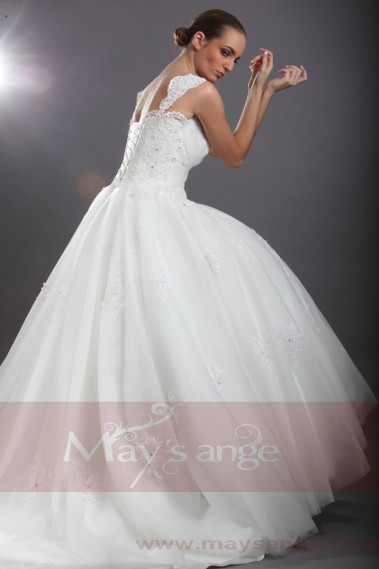 Affordable wedding dress Milan with 2 straps M047 - M047 #1