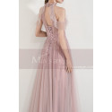 High-Neck Halter Pink Long Prom Dress With Flounce - Ref L1999 - 05