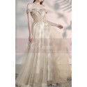 Champagne Off The Shoulder Engagement Dresses With Golden Shiny Ornament Top - Ref L2000 - 03
