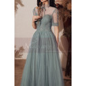 Vintage Prom Dresses With Sleeves And Sheer Top - Ref L2002 - 02