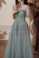 Vintage Prom Dresses With Sleeves And Sheer Top - Ref L2002 - 02