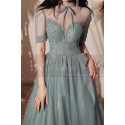 Vintage Prom Dresses With Sleeves And Sheer Top - Ref L2002 - 04