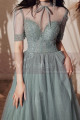 Vintage Prom Dresses With Sleeves And Sheer Top - Ref L2002 - 04