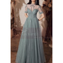 Vintage Prom Dresses With Sleeves And Sheer Top - Ref L2002 - 06