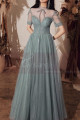 Vintage Prom Dresses With Sleeves And Sheer Top - Ref L2002 - 06