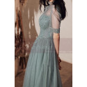 Vintage Prom Dresses With Sleeves And Sheer Top - Ref L2002 - 07