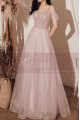 Tulle Long Elegant Dresses For Prom With Top Checkered Square Fabric Grid - Ref L2003 - 02