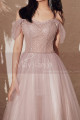 Tulle Long Elegant Dresses For Prom With Top Checkered Square Fabric Grid - Ref L2003 - 03