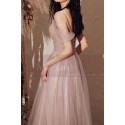 Robe Soiree Pour Mariage Tulle Doux A Bretelles Fines - Ref L2003 - 05