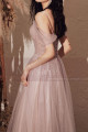 Tulle Long Elegant Dresses For Prom With Top Checkered Square Fabric Grid - Ref L2003 - 05