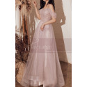 Robe Soiree Pour Mariage Tulle Doux A Bretelles Fines - Ref L2003 - 06