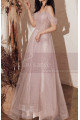 Tulle Long Elegant Dresses For Prom With Top Checkered Square Fabric Grid - Ref L2003 - 06