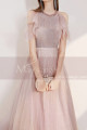 Sleeveless Pink Formal Evening Gowns Ruffle Sequined Top - Ref L2004 - 04