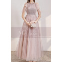 Sleeveless Pink Formal Evening Gowns Ruffle Sequined Top - Ref L2004 - 06