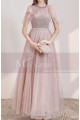 Sleeveless Pink Formal Evening Gowns Ruffle Sequined Top - Ref L2004 - 06