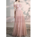 Tie Neck Off The Shoulder Embroidered Blush Pink Bridesmaid Dresses - Ref L2006 - 02