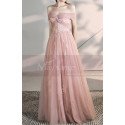 Tie Neck Off The Shoulder Embroidered Blush Pink Bridesmaid Dresses - Ref L2006 - 03