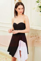 Black And White Strapless Cocktail Outfit Asymmetric Skirt - Ref C839PROMO - 03