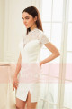 Lace Cheap White Sexy Bodycon Dresses Mini Skirt With Slit - Ref C833 - 03
