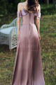 High Slit Bridesmaid Dresses Silver Pink And Straps - Ref L1203 - 02