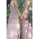 High Slit Bridesmaid Dresses Silver Pink And Straps - Ref L1203 - 04
