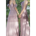 Robe De Soiree Longue Epaules Dénudées Et Fente Vieux rose - Ref L1203 - 04