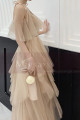 Evening Maxi Dresses In Tulle Champagne Knotted Straps - Ref L1210 - 03