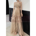 Champagne Ball Gown Long Ruffle Skirt In Tulle - Ref L1211 - 02