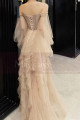 Off-The-Shoulder Long Transparency Sleeves Evening Gowns With Ruffle Long Skirt - Ref L1212 - 03