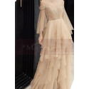 Off-The-Shoulder Long Transparency Sleeves Evening Gowns With Ruffle Long Skirt - Ref L1212 - 04