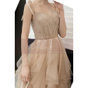 Chic Champagne Bridesmaid Dresses With Knotted Straps And Ruffle Skirt - Ref L1213 - 05