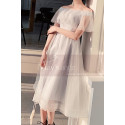 Short Tulle Off-The-Shoulder White Ruffle Dress - Ref L1215 - 03