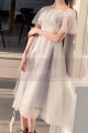 Short Tulle Off-The-Shoulder White Ruffle Dress - Ref L1215 - 03