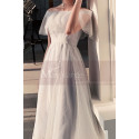 Short Tulle Off-The-Shoulder White Ruffle Dress - Ref L1215 - 04