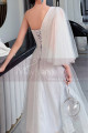 Asymmetrical White Ball Gown Prom Dresses In Tulle - Ref L1216 - 02