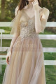 Short Bridesmaid Dresses Champagne Chic With Embroidery Top - Ref L1217 - 02