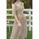Short Bridesmaid Dresses Champagne Chic With Embroidery Top - Ref L1217 - 03
