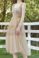 Tea Length Champagne Bridesmaid Dresses With Removable Strap - Ref L1218 - 03